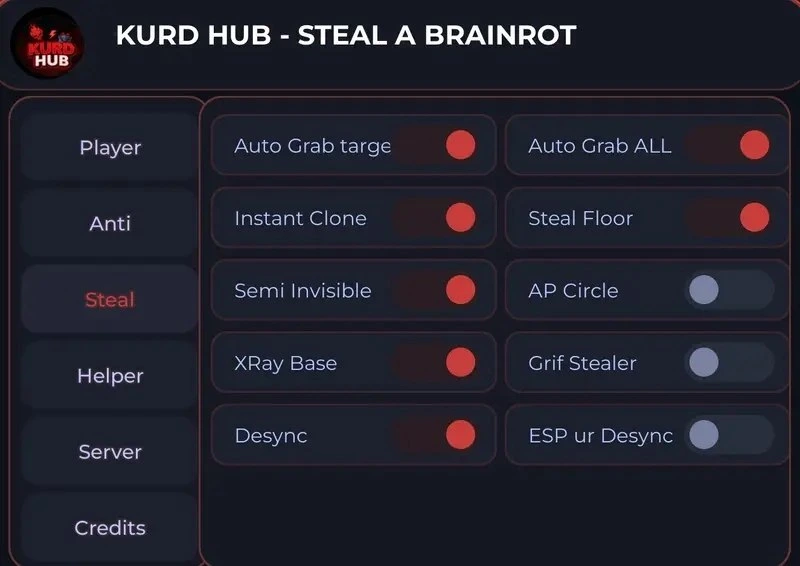 Мод-меню Steal a Brainrot